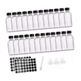 thumbnail image 3 of Botellas de muestra transparentes, minibotellas vacías, reutilizables, multiusos, botellas redondas de vidrio para aceites, salsas y uso decorativo. 24 piezas de 4 oz, 3 of 9