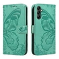 thumbnail image 2 of Dteck Pattern Case for Samsung Galaxy A34 5G,Magnetic Leather Butterfly Floral Embossed Flip Case Card Slots Wallet Stand Cover with Wrist Strap for Galaxy A34 5G,Green, 2 of 7