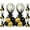 black, variant on KINNO 8 Set, Black & Gold Balloon Centerpieces Kit with 128 Pcs Latex Balloons, Reusable Balloon Sticks, Tulle & Ribbons for Party Decoration