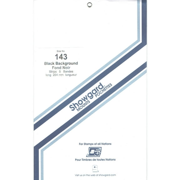 Showgard Stamp Mounts Size 143 Strip Black