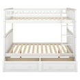 thumbnail image 5 of Harper & Bright Designs Full Size Bunk Bed with 2 Storage Drawers, Solid Wood Full over Full Bunk Bed Frame with Guardrails, Convertible Bed Frame with Headboard and Footboard, White, 5 of 13