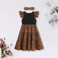 thumbnail image 3 of FYMNSI Mommy and Me Dresses with Headband Leopard Print Ruffle Sleeveless/ Flutter-Sleeve Tank Sundress Mom Daughter Matching Outfit Set (Baby 12-18M), 3 of 10