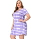 thumbnail image 3 of Vestido De TalGrande PaMujer, Túnica, Cuello En V, ManCorta, Dobladillo Redondo, Teñido Anudado, VestidosMedPierMorado claro 2X, 3 of 6