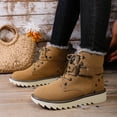 thumbnail image 4 of Brown Women'S Versatile Snow Warm Boots Lightweight Thick Soled Lace Up For Chilly Environments Great For Work And Play With Cushioned Insole And Flexible Material, 4 of 9