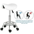 thumbnail image 3 of Tcbosik Saddle Stool, Swivel Saddle Stool with Wheels, Adjustable Rolling Stool 20"-25.6", PU Leather Rolling Stool for Salon, Massage, Clinic, Lab, Office (White), 3 of 9