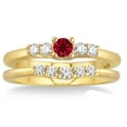 thumbnail image 2 of 1.25 Carat Ruby & Diamond Affordable Bridal Set on 10k Yellow Gold, 2 of 2