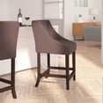 thumbnail image 3 of Merrick Lane 24 Inch Walnut Counter Height Stool with Nailhead Trim in Brown Fabric, 3 of 13