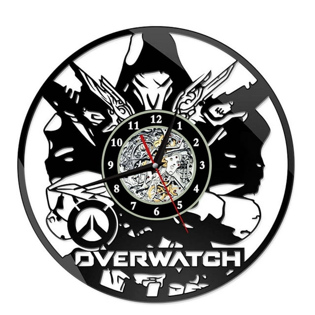 Disco de vinilo del anime Wall Clock Soldier 76 Genji Overwatch