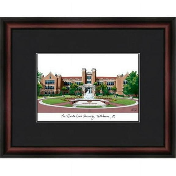 Campus Images FL985A 18'' x 14'' Florida State University Academic Lithograph Framed - Satin Mahogany