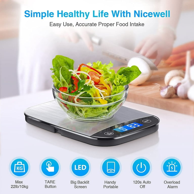 Nicewell Food Scale, 22lb Digital Kitchen Scale Weight Grams and