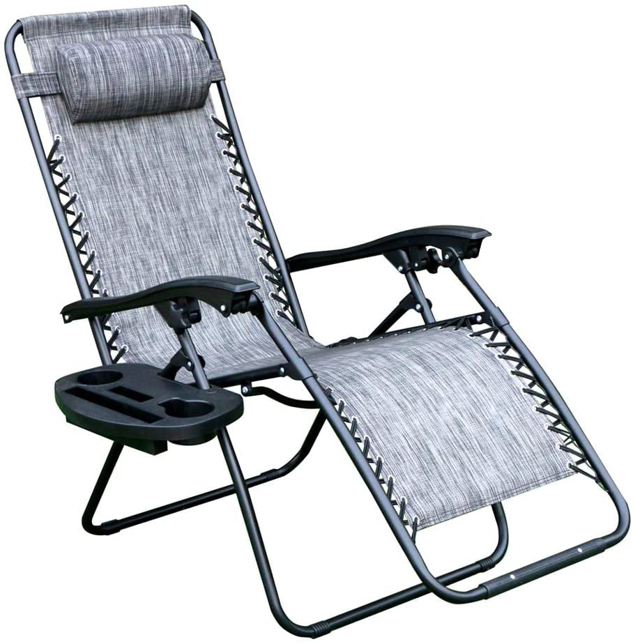 Chairs Sun Lounger Leisure with Pillows Reclining Garden Patio Reclining Reclining Rust Resistant Zero Gravity Sun Lounger Portable Gray Folding Lounger