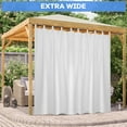 thumbnail image 2 of Lapalife Outdoor Curtain for Patio Waterproof Extra Wide, Tap Top Blackout Curtain Thermal Insulated Drapes, 1 Panel, 100''x 96'', White, 2 of 8