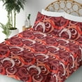 thumbnail image 3 of Ambesonne Abstract Boho Fitted & Flat Sheet with Shams 4 Pcs Set, Modern Moon Crescent, King, Pale Mauve Pale Ruby Ruby, 3 of 5