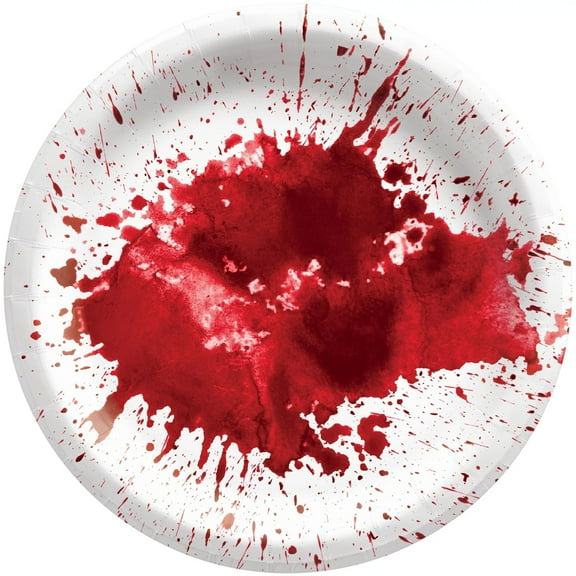 Amscan Get Axed Paper Dessert Plates, 6-3/4", Red/White, Pack Of 60 Plates