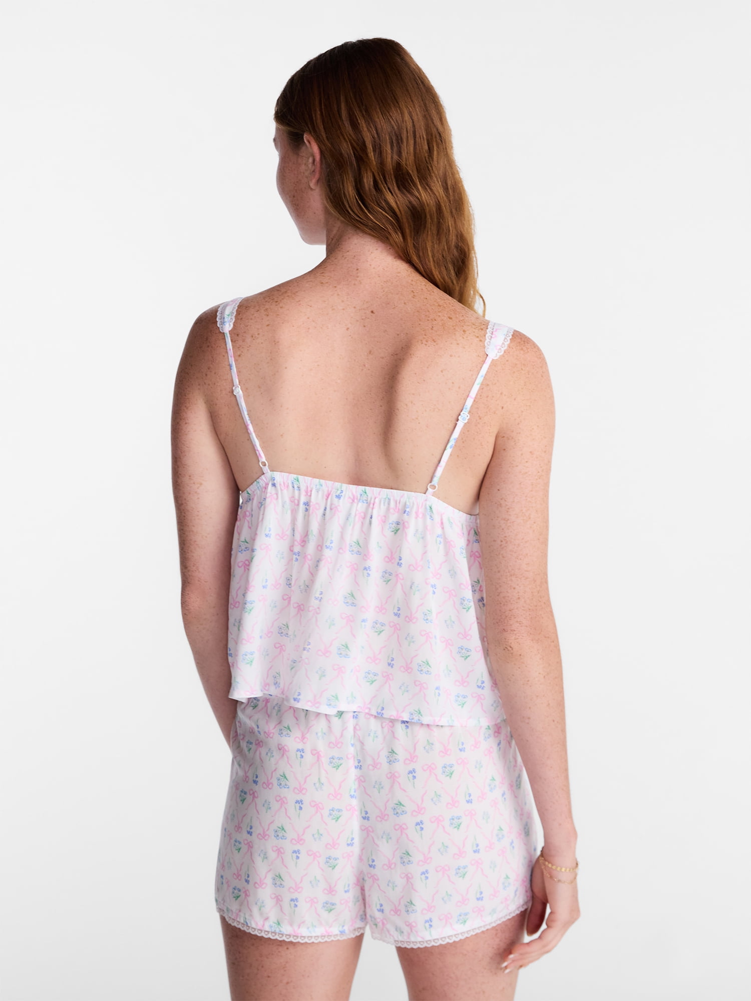 No Boundaries Woven Cami Top and Shorts Sleep Set, 2-Piece, Women's XS-XXL