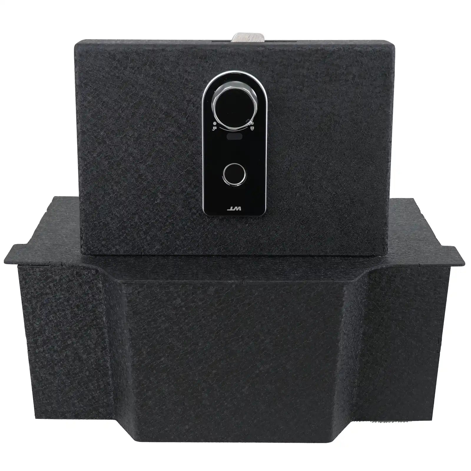 Center Console Safe Gun Safe, WASAI Console Gun Vault Lock box Compatible with RAM 1500/2500/3500 LARAMI/BIGHORN/POWERWAGON 2019-2024, NOT FIT Cup Holder with Cover, Fingerprint Lock with Backup Key.
