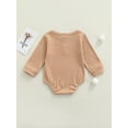 thumbnail image 4 of Qiylii Baby’s Solid Color Bodysuit Button Round Neck Long Sleeve Romper, 4 of 9