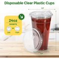 thumbnail image 2 of Clear Plastic Cups with Lids, [100 Sets - 24oz] Disposable Crystal Iced Coffee Cups - Strawless Sip Lids - BPA Free Sturdy To Go Cup for Smoothie Cold Drinks Juice Party Wedding Event, 2 of 8