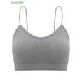 thumbnail image 3 of BadPiggies Women's Padded Bralettes V Neck Cami Bras Seamless Wirefree Bra with Elastic Straps (M, Gray), 3 of 5