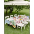 thumbnail image 3 of Outdoor Tablecloth with Umbrella Hole and Zipper, Easter Rectangle Table Cloth 54x80 Inch Waterproof Tablecloth, Spring Rabbit Ear Eggs Floral Butterfly Wooden Picnic Table Cover for Patio Camping, 3 of 7