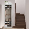 thumbnail image 2 of Huloretions Shoe Storage Cabinet,10 Tier Shoe Rack Organizer,Freestanding Tall Closet Shoe Organizer With Cubbies And 5 Hooks,Holds Up to 30 Pairs of Shoes For Entryway Bedroom, 2 of 8