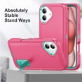 thumbnail image 2 of For iPhone 16 Case With Screen Protector(2pcs) Military Grade Dual Layer Shockproof Phone Case Build With Kickstand Dustproof Drop Proof Protective Cover for iPhone 16 6.3"(Pink/Blue), 2 of 8