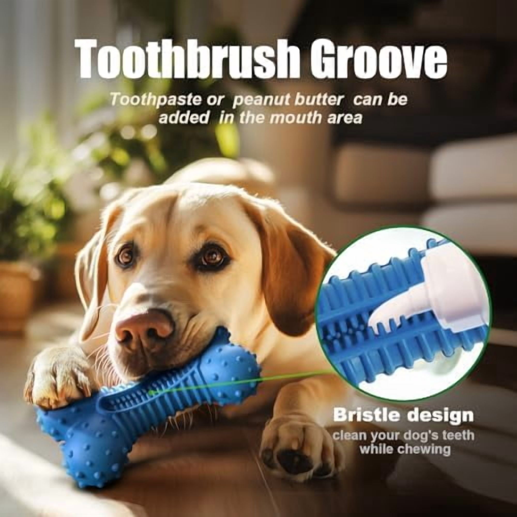 Dog Toys for Aggressive Chewers, Chew Toys for Medium Large Dogs, Durable Natural Rubber Toys with Bacon Flavor, Indestructible Dog Toy,Blue