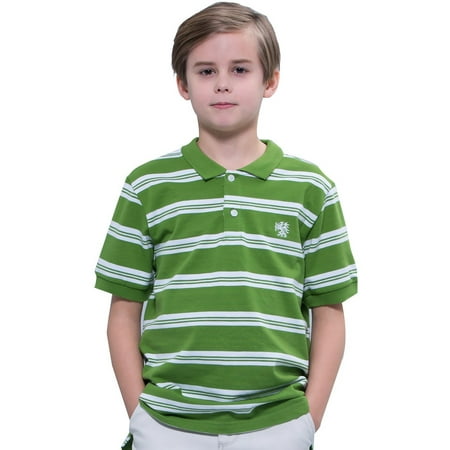 Leo&Lily Big Boys' Kids' Cotton Pique Stripe Polo Shirts T-Shirts
