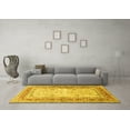 thumbnail image 3 of Ahgly Company Machine Washable Indoor Square Persian Yellow Traditional Area Rugs, 7' Square, 3 of 4