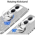 thumbnail image 6 of for Motorola Moto Edge 5G 2024 Phone Case (6.6-inch) with Ring Stand Lanyard Girls Women Cute Soft TPU Glitter Shockproof Protection Cover - Silver, 6 of 7