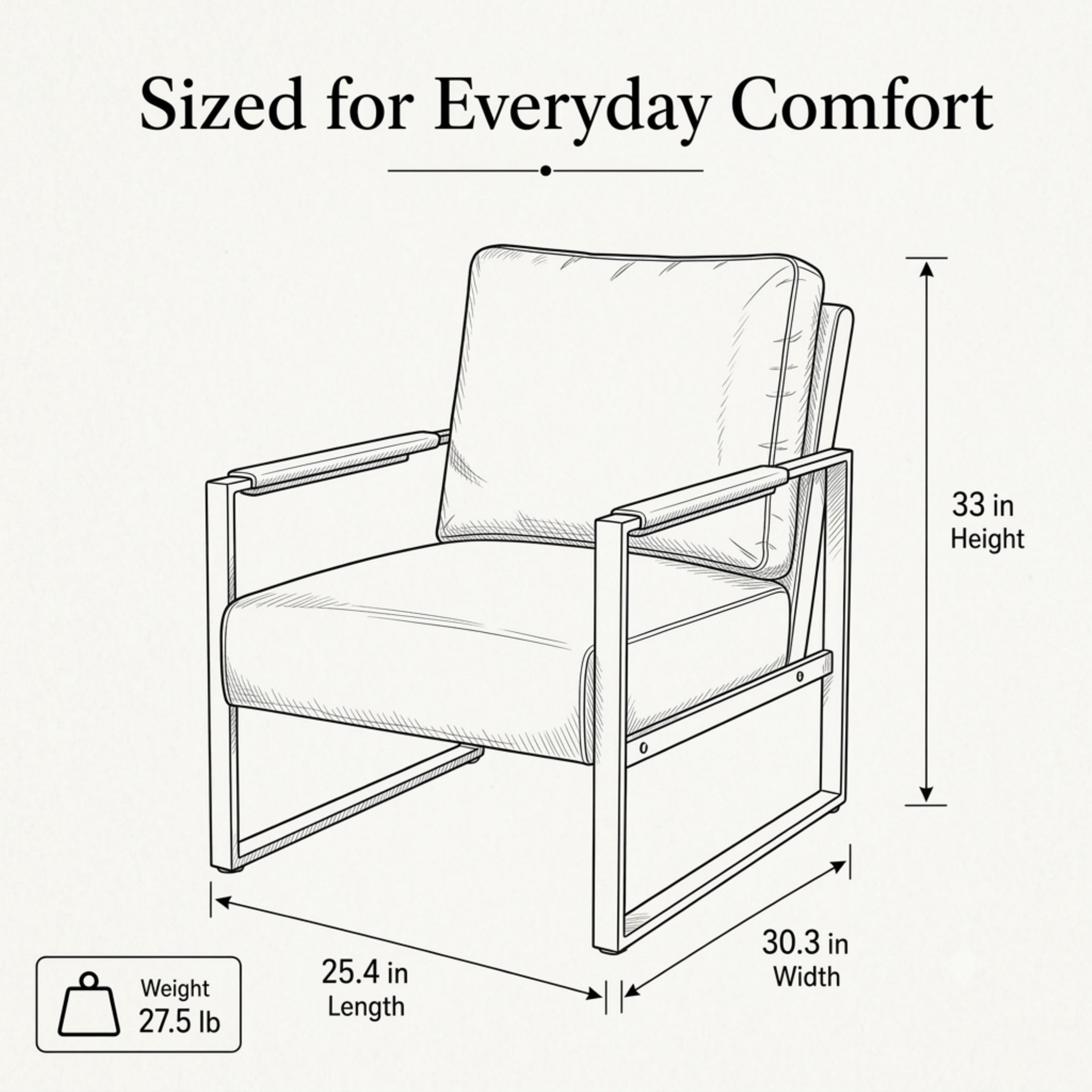 GDF Studio 25.4" Mid-Century Modern Accent Chair with Square Metal Frame, Velvet Upholstery, Blue