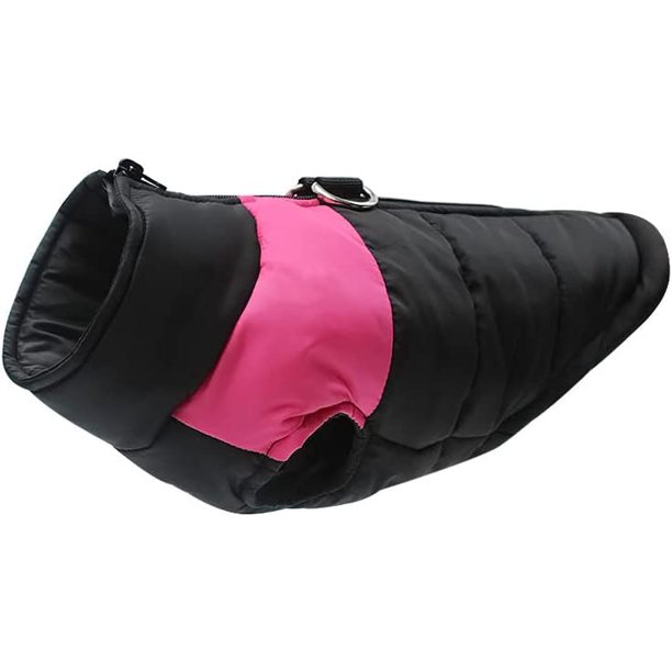 Abrigo para perros de otoño/invierno, chaleco para mascotas, chaqueta impermeable de algodón para perros, abrigo para cachorros, chaqueta abrigada para perros (S, rosa)