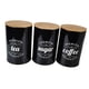 thumbnail image 3 of Contenedor para café, té y azúcar, recipiente para almacenar alimentos, tarro para harina, comedor Negro, 3 of 7