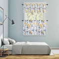 thumbnail image 5 of Blue Yellow Spring Floral Kitchen Curtains Sets for Windows 36 Inch Length, Summer Botanical Abstract Rod Pocket Window Treatments Tier Curtains and Valances Set for Bedroom/Bathroom, 5 of 8