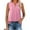 Pink, variant on Munlar Beige Tank Tops for Women Pleated Vacation 2025 V-Neck Solid Sleeveless Loose Tshirts L