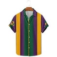 thumbnail image 2 of KeShDi Dress Shirts for Men Carnival Printed Short Sleeved Collar Button Up Shirt Multicolor 2X, 2 of 5
