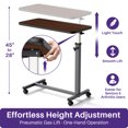thumbnail image 4 of KEKOY Overbed Table with Wheels, Easy Height Adjustable Bedside Table for Bed for Elderly, Rolling Bed Tray Table for Eating & Reading, Stable Support for Medical Home Care and Hospital Use, 4 of 9