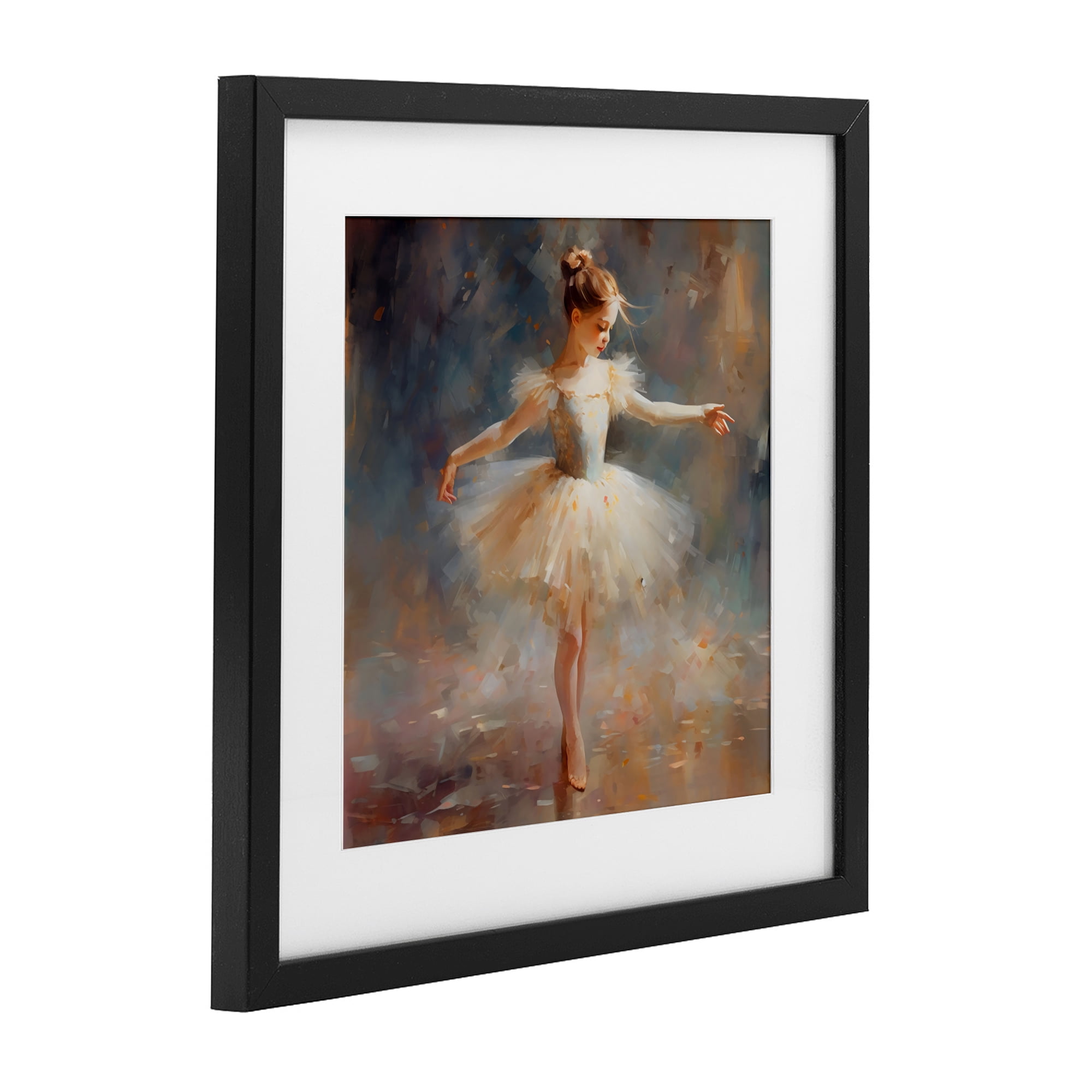 Stupell Industries Ballerina In White Tutu Black Framed Print Under Glass, design by Creative Studio
