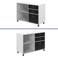 thumbnail image 3 of ModFusion 3 Lockable Drawer Cabinet with Adjustable Hanging File Bar, Rolling Wheel, Lateral Filing, White and Black, 3 of 10