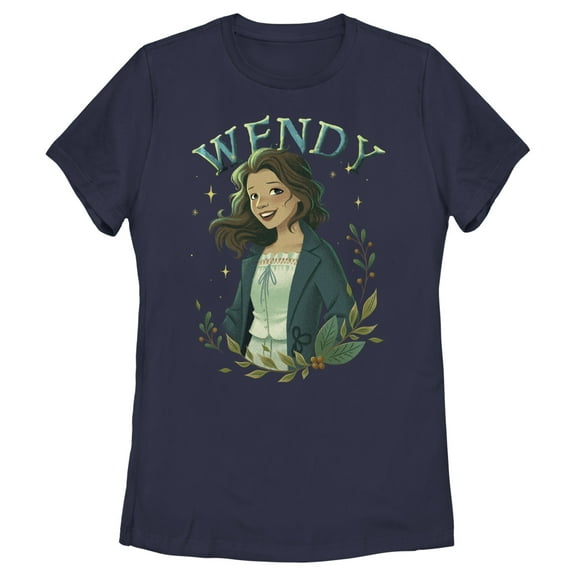 Women's Peter Pan & Wendy Wendy Portrait Graphic Tee Navy Blue Small