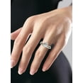 thumbnail image 4 of Believe in Brilliance Women's size 8 Fine Silver Plate Oval Bridal Ring Set with CZ Stones, 4 of 5