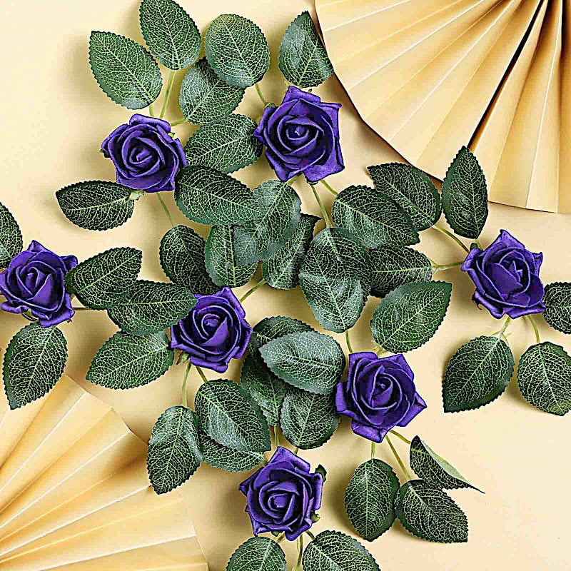 24 GOLD 2" Mini FOAM ROSE Flowers Stems Wedding Events Decorations Supplies 