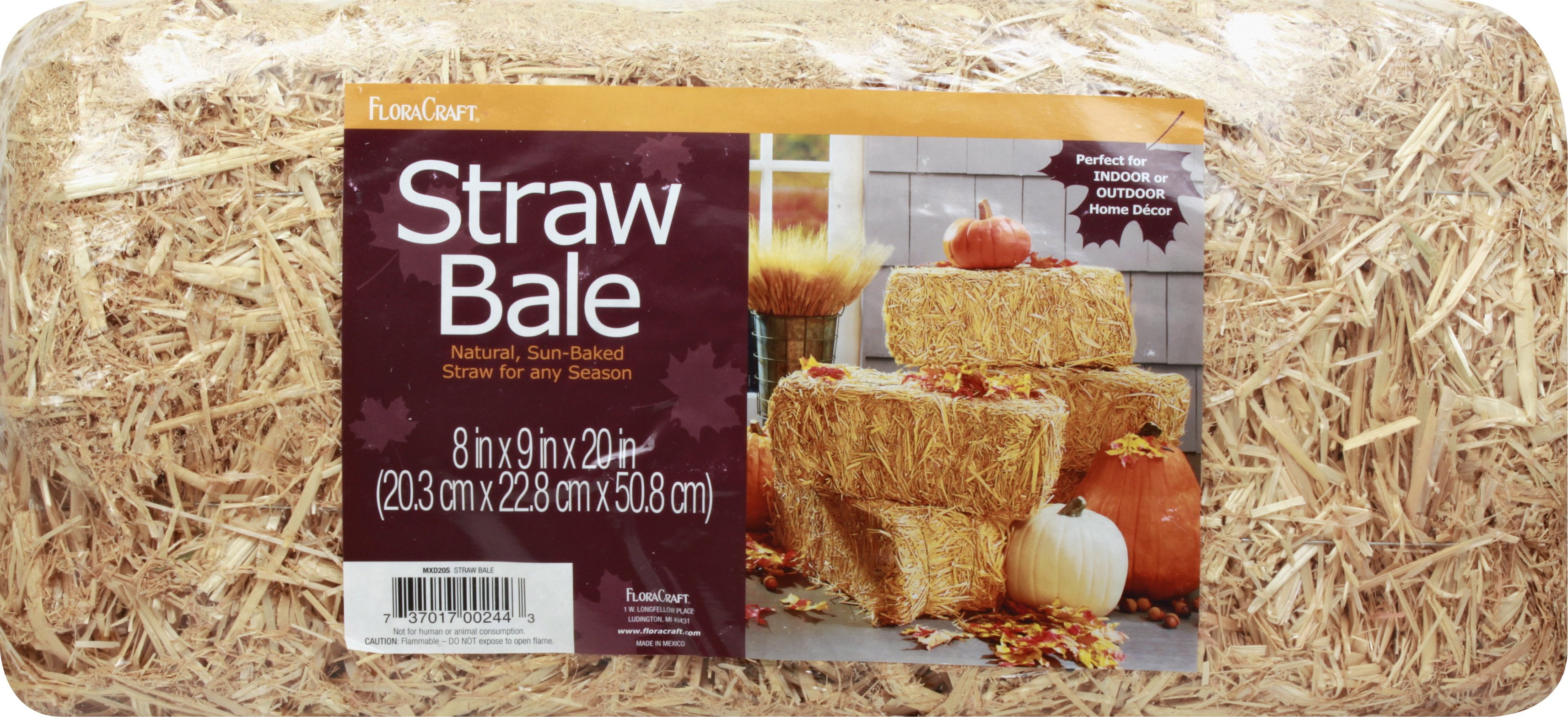 Way to Celebrate Harvest Decorative 20 Straw Bale, 2 Pack