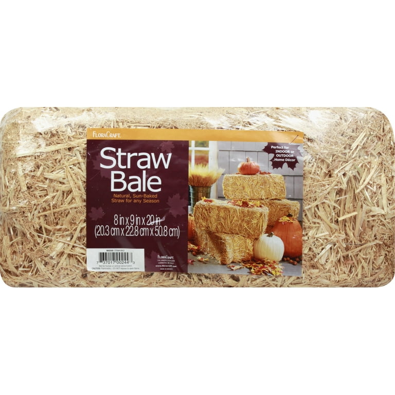 Package of 6 Mini Hay Bales Made of Real Dried Straw for Crafting, Embellsihing and Creating