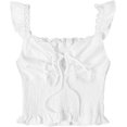 thumbnail image 1 of Blusa de verano sin mangas con volantes y tirantes en el cuello para mujer Blanco XL Blanco XL Xishao ropa, 1 of 2