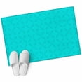 thumbnail image 2 of 2x3 Door Mat Rug, Turquoise Plaid Non-Skid Rubber Backing Large Rectangle Rugs - Living Room Bedroom Home Office, Geometric Leaf Diamond Morocco Abstract Indoor Floor Mat Carpets Washable Rug, 2 of 9