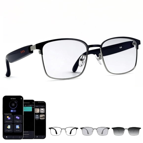 Lentes Inteligentes Bluetooth con Traducción Fecoul AI GS06S - Plateado