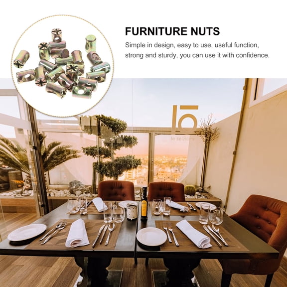 LOLIPPYY 20Pcs Zinc Alloy Cross Dowels Slotted Nuts Plated Silver for Furniture and Bed Hardware Replacement