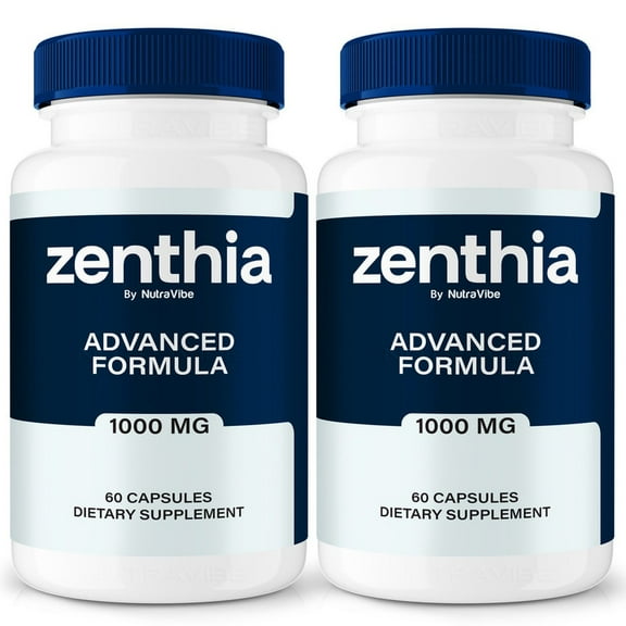 (2 Pack) Zenthia – Natural Daily Pill Formula Designed to align with Fitness Goals, Support active Lifestyle & Body Balance | Just 2 Easy-to-Swallow Pills Daily (120 Capsules)