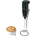 thumbnail image 1 of Milk Frother Handheld Foam Maker for Lattes - Whisk Drink Mixer for Bulletproof Coffee, Electric Whisk for Cappuccino, Frappe, Hot Chocolate (Black), 1 of 9